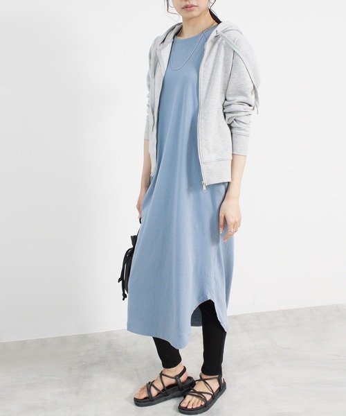 Fizz（フィズ）の「【Fizz/フィズ】　コットン100%　ノースリーブワンピース（ワンピース・レディース・ブラック/カーキ/マスタード/グレイッシュベージュ/モカ/パープル/ライトカーキ/ブルー・M）」の10枚目の写真