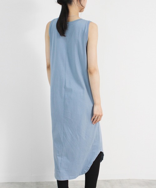 Fizz（フィズ）の「【Fizz/フィズ】　コットン100%　ノースリーブワンピース（ワンピース・レディース・ブラック/カーキ/マスタード/グレイッシュベージュ/モカ/パープル/ライトカーキ/ブルー・M）」の9枚目の写真