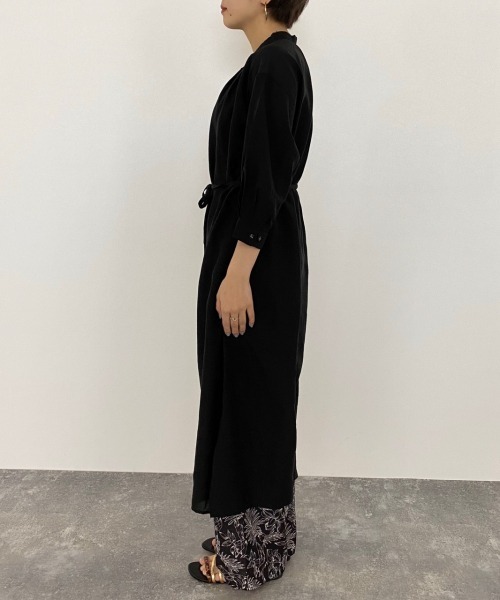 PAGEBOY（ページボーイ）の「シアーバンドカラーシャツワンピース（ワンピース・レディース・ブラック/グレイッシュベージュ/グリーン系その他4・FREE）」の8枚目の写真