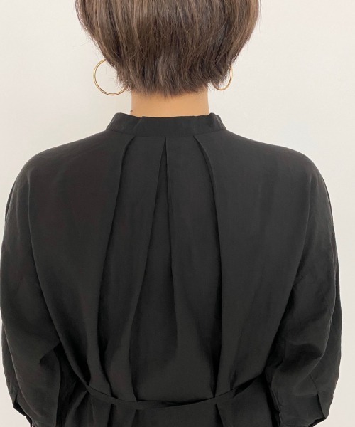 PAGEBOY（ページボーイ）の「シアーバンドカラーシャツワンピース（ワンピース・レディース・ブラック/グレイッシュベージュ/グリーン系その他4・FREE）」の11枚目の写真