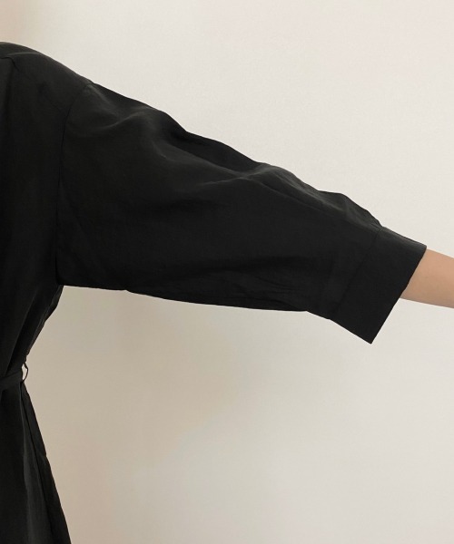 PAGEBOY（ページボーイ）の「シアーバンドカラーシャツワンピース（ワンピース・レディース・ブラック/グレイッシュベージュ/グリーン系その他4・FREE）」の14枚目の写真