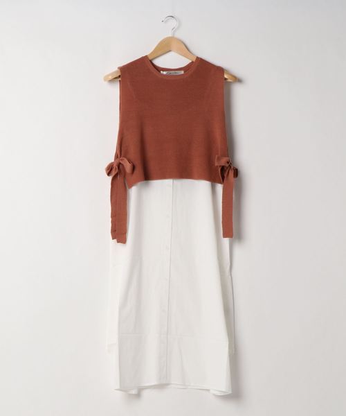 KOBE LETTUCE（コウベレタス）の「[2点SET]ニットベスト×キャミワンピースセット（ワンピース・レディース・ブラック/カーキ/オレンジ・FREE）」の3枚目の写真