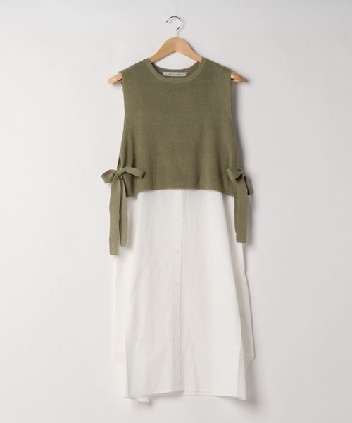 KOBE LETTUCE（コウベレタス）の「[2点SET]ニットベスト×キャミワンピースセット（ワンピース・レディース・ブラック/カーキ/オレンジ・FREE）」の15枚目の写真