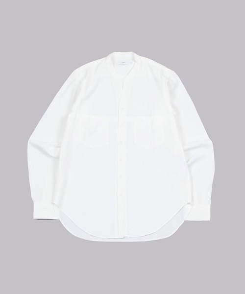 SUBTLE authentic(サートルオーセンティック)の「SUBTLE authentic:Stand V-Neck Shirt スタンド vネック シャツ(シャツ/ブラウス・メンズ・オフホワイト・M/S/L)」の2枚目の写真