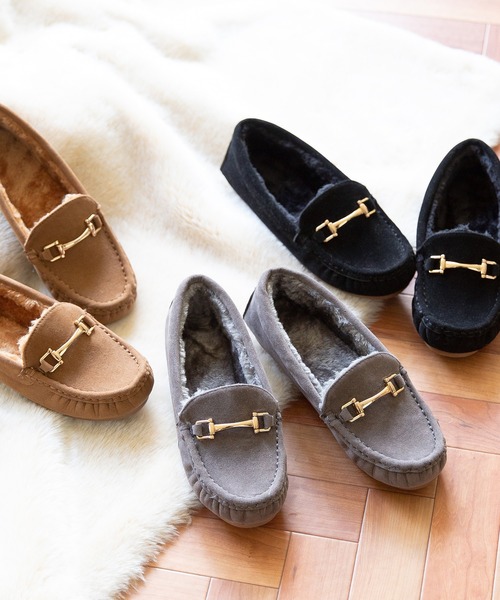 menue(メヌエ)の「フェイクファー ビットモカシン(モカシン/デッキシューズ・レディース・キャメル/ブラック/チャコールグレー・LL/3L/S/M/L/XS)」の14枚目の写真
