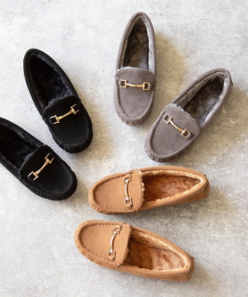 menue(メヌエ)の「フェイクファー ビットモカシン(モカシン/デッキシューズ・レディース・キャメル/ブラック/チャコールグレー・LL/3L/S/M/L/XS)」の15枚目の写真