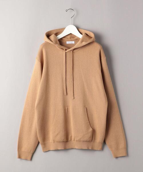 BEAUTY&YOUTH UNITED ARROWS - tan ショートニットパーカー BEAUTY&YOUTH UNITED ARROWS（ビューティーアンドユース