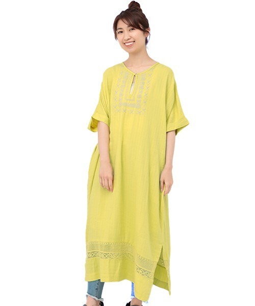 チチカカ(チチカカ)の「ハンドラクノウ刺繍 ワンピース(ワンピース・レディース・ブラック/ホワイト/イエロー・FREE)」の13枚目の写真