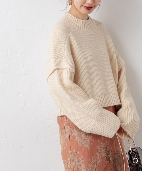 natural couture(ナチュラルクチュール)の「ふわもちあったかショートニット(ニット/セーター・レディース・ベージュ/オフホワイト/ライトベージュ/チャコール・FREE)」の2枚目の写真