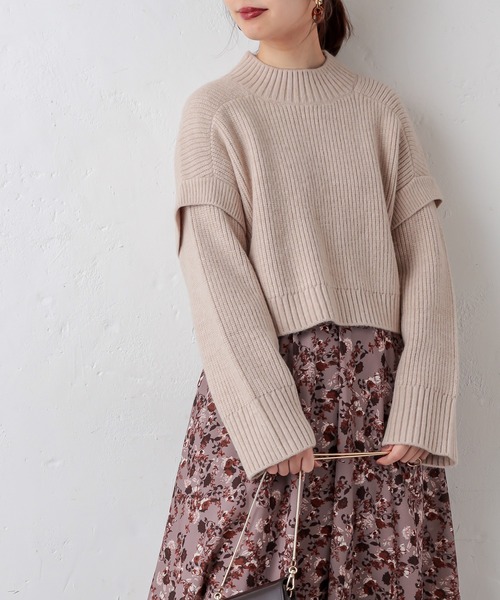 natural couture(ナチュラルクチュール)の「ふわもちあったかショートニット(ニット/セーター・レディース・ベージュ/オフホワイト/ライトベージュ/チャコール・FREE)」の4枚目の写真