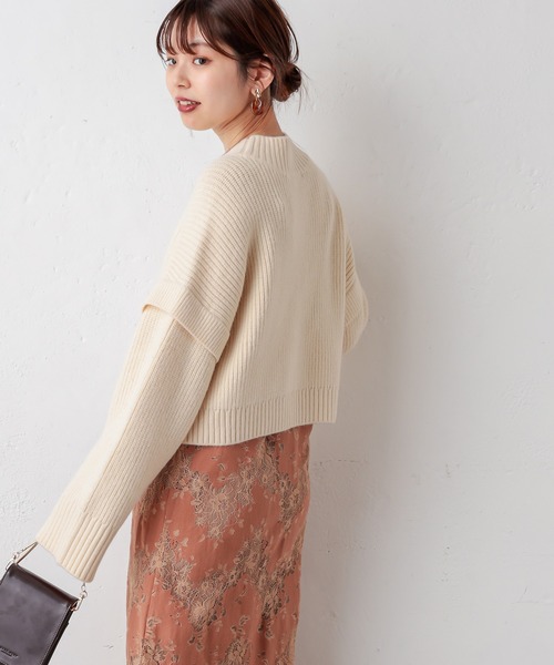 natural couture(ナチュラルクチュール)の「ふわもちあったかショートニット(ニット/セーター・レディース・ベージュ/オフホワイト/ライトベージュ/チャコール・FREE)」の16枚目の写真