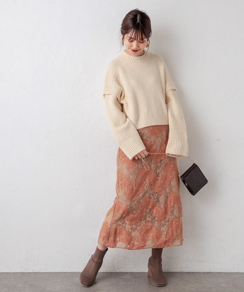 natural couture(ナチュラルクチュール)の「ふわもちあったかショートニット(ニット/セーター・レディース・ベージュ/オフホワイト/ライトベージュ/チャコール・FREE)」の17枚目の写真