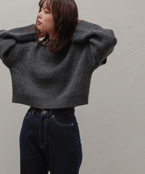 natural couture(ナチュラルクチュール)の「ふわもちあったかショートニット(ニット/セーター・レディース・ベージュ/オフホワイト/ライトベージュ/チャコール・FREE)」の20枚目の写真