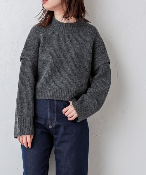 natural couture(ナチュラルクチュール)の「ふわもちあったかショートニット(ニット/セーター・レディース・ベージュ/オフホワイト/ライトベージュ/チャコール・FREE)」の19枚目の写真