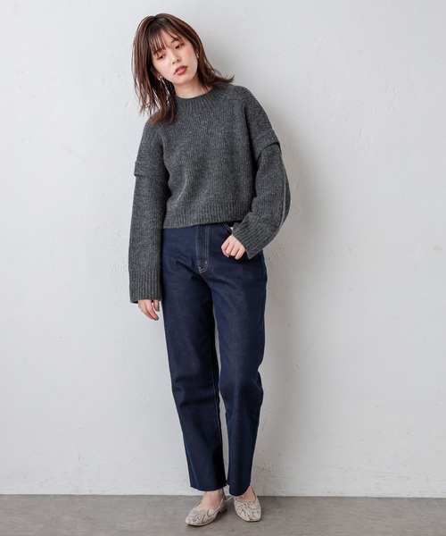 natural couture(ナチュラルクチュール)の「ふわもちあったかショートニット(ニット/セーター・レディース・ベージュ/オフホワイト/ライトベージュ/チャコール・FREE)」の22枚目の写真