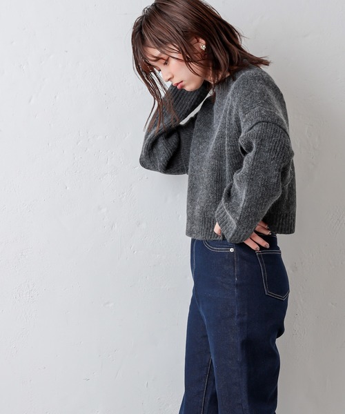 natural couture(ナチュラルクチュール)の「ふわもちあったかショートニット(ニット/セーター・レディース・ベージュ/オフホワイト/ライトベージュ/チャコール・FREE)」の18枚目の写真