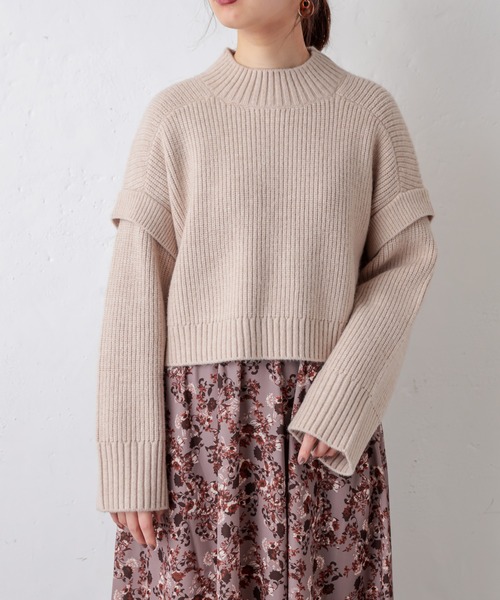 natural couture(ナチュラルクチュール)の「ふわもちあったかショートニット(ニット/セーター・レディース・ベージュ/オフホワイト/ライトベージュ/チャコール・FREE)」の7枚目の写真
