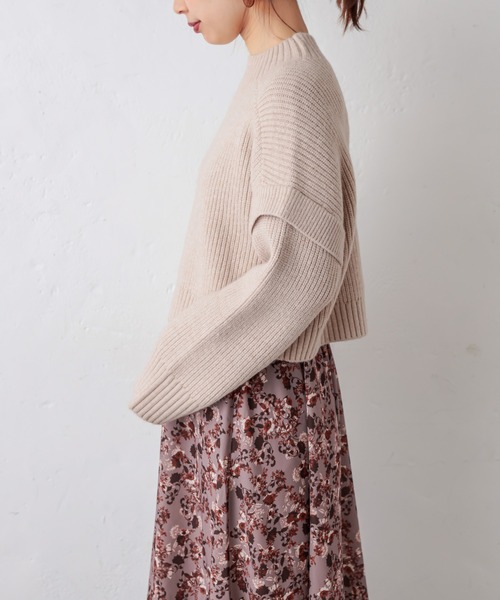 natural couture(ナチュラルクチュール)の「ふわもちあったかショートニット(ニット/セーター・レディース・ベージュ/オフホワイト/ライトベージュ/チャコール・FREE)」の8枚目の写真