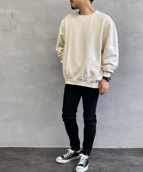 Russell Athletic（ラッセルアスレティック）の「[RUSSELL ATHLETIC/ラッセル アスレチック] 別注 製品染めクルーネックスウェットプルオーバー（スウェット・メンズ・ライトブルー/ラベンダー/チャコール/ネイビー/オフホワイト・L/M）」の8枚目の写真