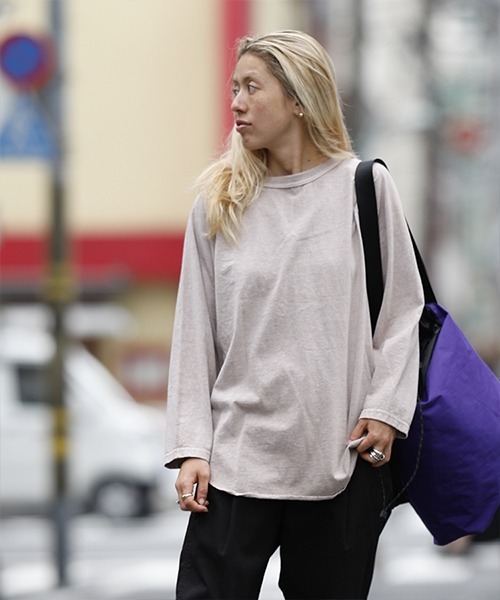 WALLA WALLA SPORT（ワラワラスポーツ）の「3/4 BASEBALL TEE PIGMENT DYE / 3/4 ベースボールT　ピグメントダイ（Tシャツ/カットソー・メンズ・ブラック/ベージュ/ピンク/セージグリーン/アクア・MEDIUM/X-LARGE/XX-LARGE/SMALL/LARGE）」の3枚目の写真