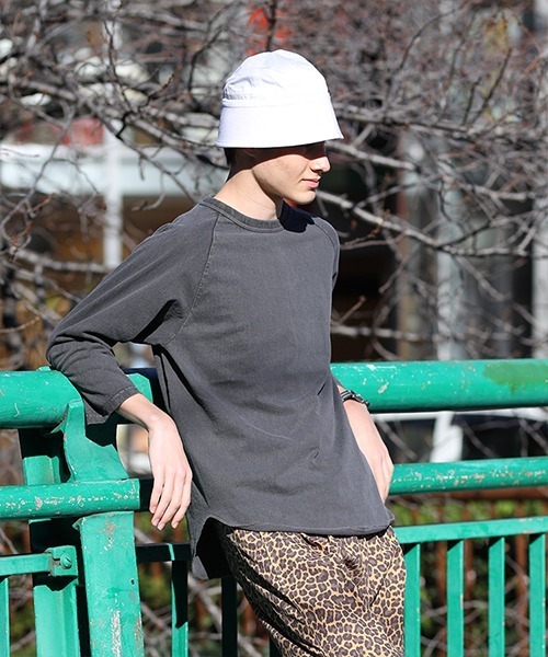 WALLA WALLA SPORT（ワラワラスポーツ）の「3/4 BASEBALL TEE PIGMENT DYE / 3/4 ベースボールT　ピグメントダイ（Tシャツ/カットソー・メンズ・ブラック/ベージュ/ピンク/セージグリーン/アクア・MEDIUM/X-LARGE/XX-LARGE/SMALL/LARGE）」の10枚目の写真