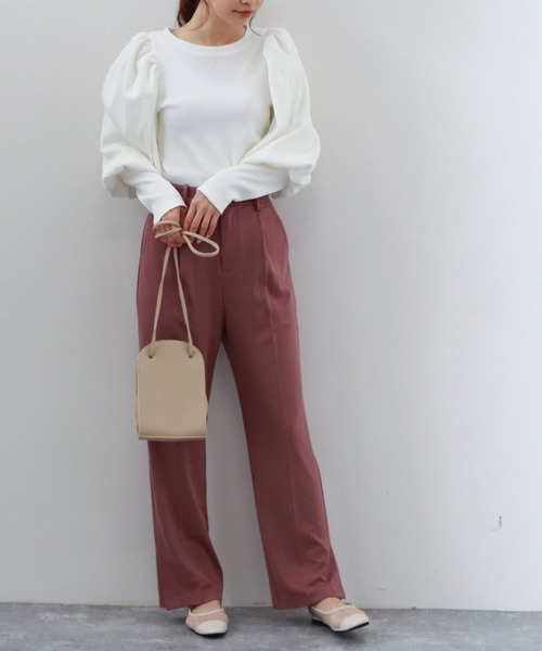 archives（アルシーヴ）の「タックテーパードパンツ（その他パンツ・レディース・ブルー/ピンクベージュ/イエロー/ベージュ・MEDIUM）」の7枚目の写真