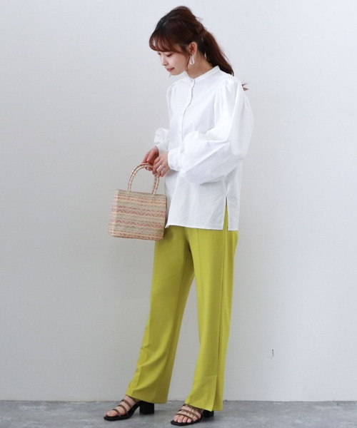 archives（アルシーヴ）の「タックテーパードパンツ（その他パンツ・レディース・ブルー/ピンクベージュ/イエロー/ベージュ・MEDIUM）」の10枚目の写真