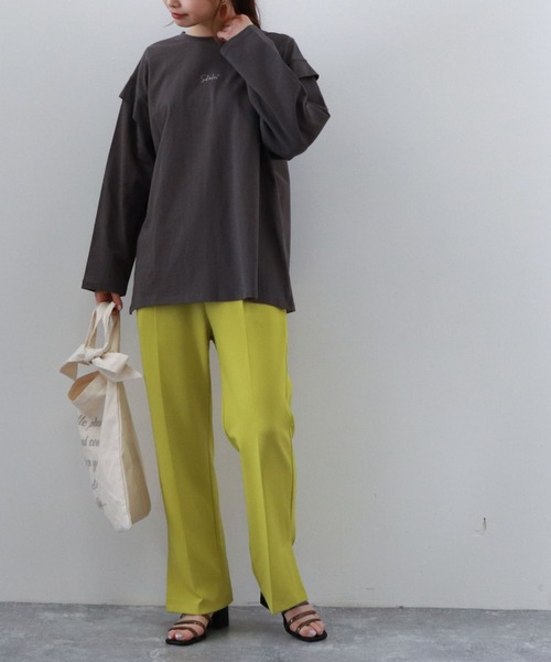 archives（アルシーヴ）の「タックテーパードパンツ（その他パンツ・レディース・ブルー/ピンクベージュ/イエロー/ベージュ・MEDIUM）」の11枚目の写真