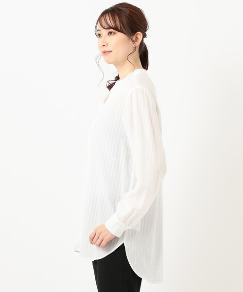 J.PRESS Ladies(J.プレス レディス)の「【洗える】SOMELOS ANA スタンドカラー ブラウス(シャツ/ブラウス・レディース・ホワイト系1・XS)」の5枚目の写真