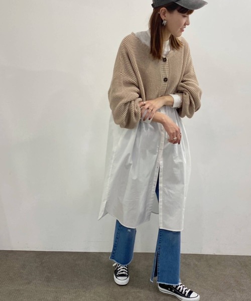 bohmal（ボマール）の「袖ボリュームシャツワンピース（ワンピース・レディース・ブラック/ホワイト・FREE）」の21枚目の写真
