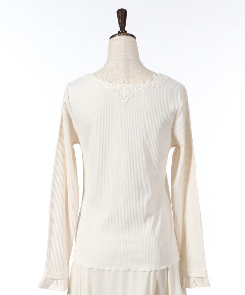 axes femme（アクシーズファム）の「モチーフレースインナー（Tシャツ/カットソー・レディース・キナリ/ミント/ピンク/ブラック・MEDIUM）」の7枚目の写真