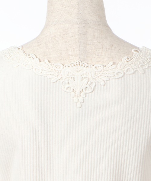 axes femme（アクシーズファム）の「モチーフレースインナー（Tシャツ/カットソー・レディース・キナリ/ミント/ピンク/ブラック・MEDIUM）」の13枚目の写真