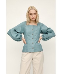 SLY（スライ）の「BACK OPEN PUFF TOPS/バックオープンパフトップス（シャツ/ブラウス）」