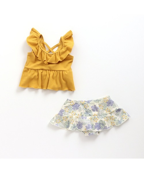 アプレレクールトロピカル柄セパレート水着120　２枚組 アプレレクール 水着（キッズ・ベビー・マタニティ）の通販