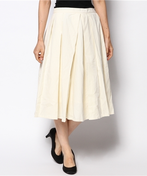 DISCOAT（ディスコート）の「【Discoat】細コールタックスカート（スカート・レディース・オフホワイト/ネイビー/ブラック・ﾌﾘ-）」の2枚目の写真