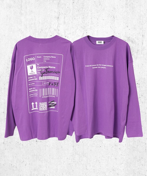 Bender Tokyo バーコード バックプリント ビッグシルエット ロングスリーブtシャツ Tシャツ カットソー Bender Tokyo ベンダートウキョウ のファッション通販 Zozotown