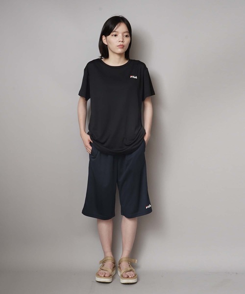FILA(フィラ)の「【FILA / フィラ】レディースドライフィットネスセットアップ / 吸水速乾 UV(Tシャツ/カットソー・レディース・ブラック/ライトパープル/ネイビー・MEDIUM/LARGE/X-LARGE)」の1枚目の写真