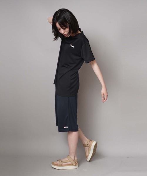 FILA(フィラ)の「【FILA / フィラ】レディースドライフィットネスセットアップ / 吸水速乾 UV(Tシャツ/カットソー・レディース・ブラック/ライトパープル/ネイビー・MEDIUM/LARGE/X-LARGE)」の7枚目の写真
