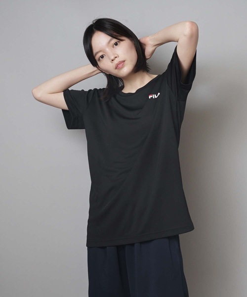 FILA(フィラ)の「【FILA / フィラ】レディースドライフィットネスセットアップ / 吸水速乾 UV(Tシャツ/カットソー・レディース・ブラック/ライトパープル/ネイビー・MEDIUM/LARGE/X-LARGE)」の9枚目の写真
