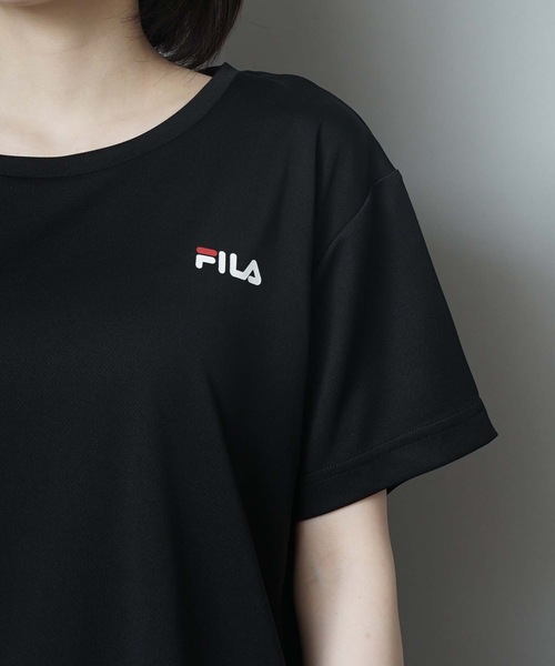 FILA(フィラ)の「【FILA / フィラ】レディースドライフィットネスセットアップ / 吸水速乾 UV(Tシャツ/カットソー・レディース・ブラック/ライトパープル/ネイビー・MEDIUM/LARGE/X-LARGE)」の12枚目の写真