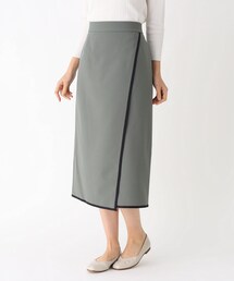 ◆配色パイピングラップ風スカート