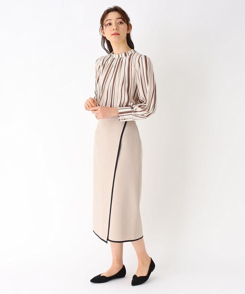 Modify(モディファイ)の「◆配色パイピングラップ風スカート(スカート・レディース・ベージュ/オリーブ・40/42)」の10枚目の写真