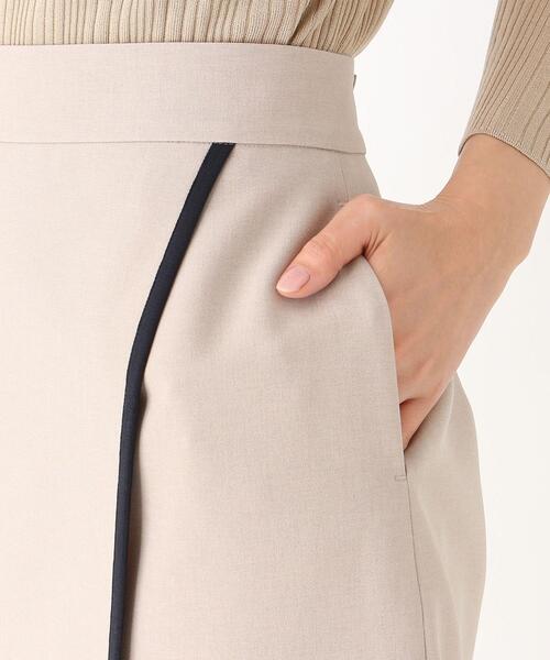 Modify(モディファイ)の「◆配色パイピングラップ風スカート(スカート・レディース・ベージュ/オリーブ・40/42)」の4枚目の写真