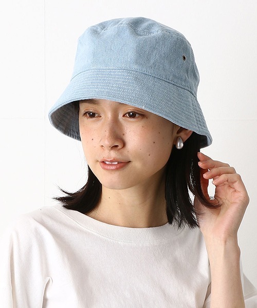 Purple&Yellow（パープルアンドイエロー）の「デニム　バケットハット（ハット・メンズ・インディゴブルー/ライトインディゴブルー/ワンウォッシュ/ブルー系その他・FREE）」の13枚目の写真