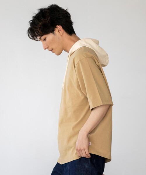 coen（コーエン）の「USAコットンハイショクハーフスリーブパーカー（パーカー・メンズ・ライトブルー/ベージュ・SMALL/MEDIUM/LARGE/X-LARGE）」の13枚目の写真