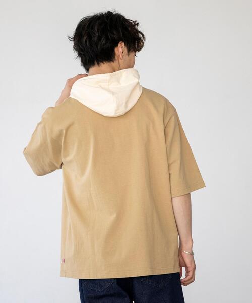 coen（コーエン）の「USAコットンハイショクハーフスリーブパーカー（パーカー・メンズ・ライトブルー/ベージュ・SMALL/MEDIUM/LARGE/X-LARGE）」の15枚目の写真