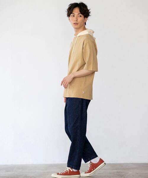 coen（コーエン）の「USAコットンハイショクハーフスリーブパーカー（パーカー・メンズ・ライトブルー/ベージュ・SMALL/MEDIUM/LARGE/X-LARGE）」の10枚目の写真