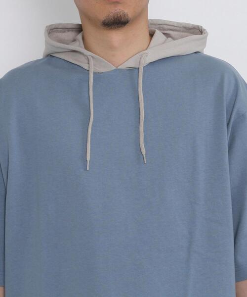 coen（コーエン）の「USAコットンハイショクハーフスリーブパーカー（パーカー・メンズ・ライトブルー/ベージュ・SMALL/MEDIUM/LARGE/X-LARGE）」の17枚目の写真