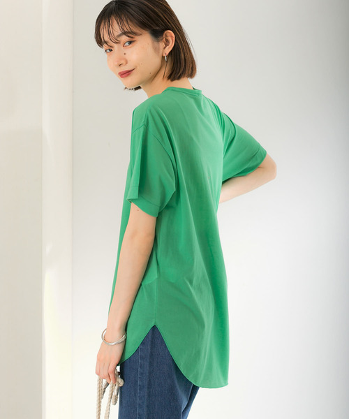 KBF（ケイビーエフ）の「クルーネックシアーTシャツ（Tシャツ/カットソー・レディース・ブルー/グリーン/アイボリー・ONE）」の19枚目の写真