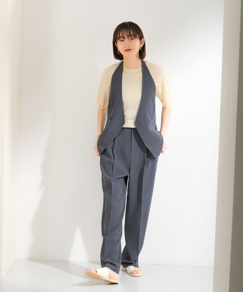 KBF（ケイビーエフ）の「クルーネックシアーTシャツ（Tシャツ/カットソー・レディース・ブルー/グリーン/アイボリー・ONE）」の22枚目の写真